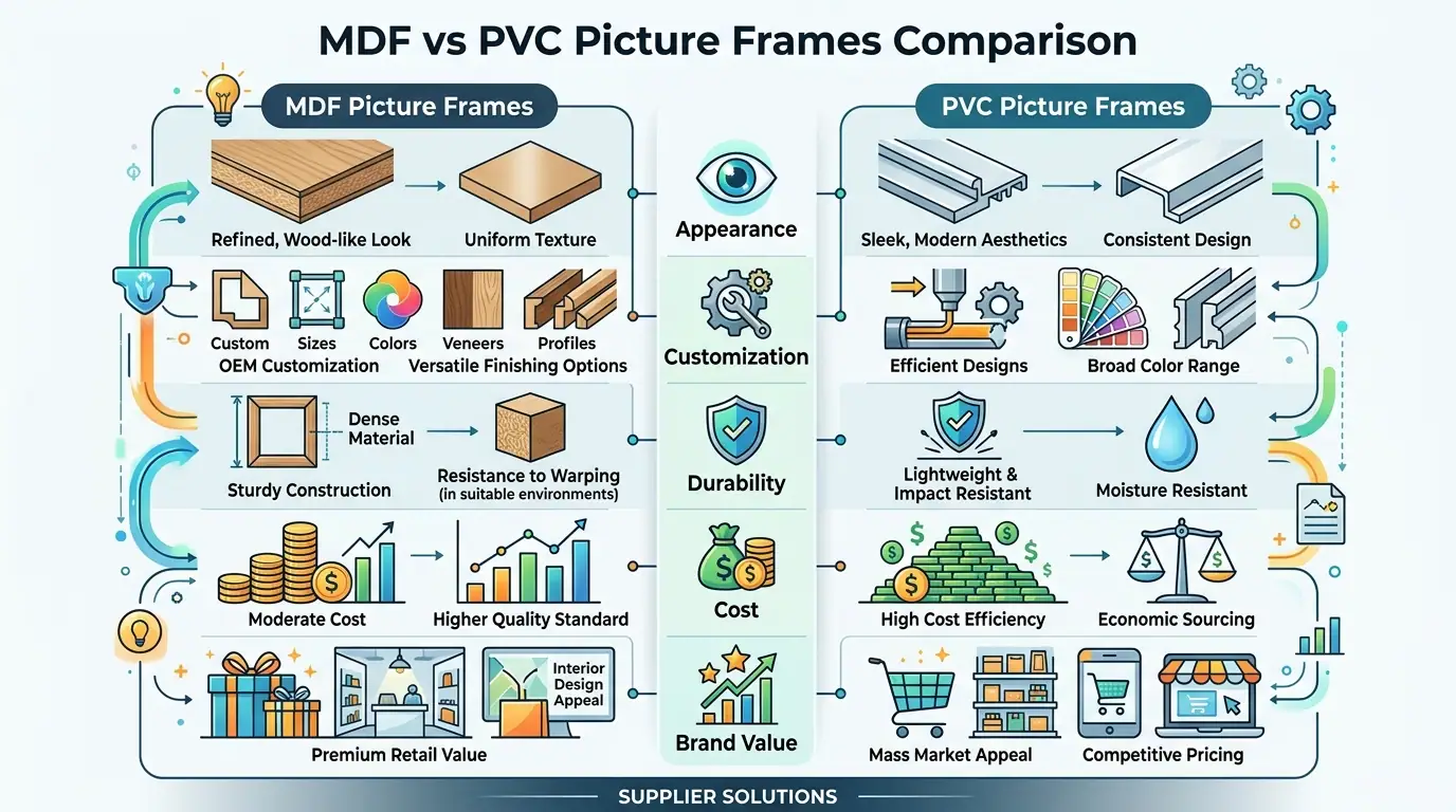 PVC vs MDF picture frames material comparison guide for wholesale buyers PVC vs MDF picture frames material comparison guide for wholesale buyers